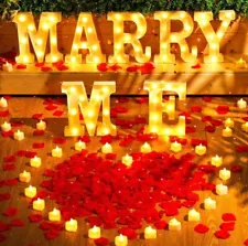 Marry Me Light up Letters Proposal Decorations Will You Marry Me Sign Rose...