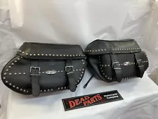 Harley Heritage Softail studded leather saddlebags cheap look