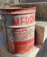 Merrlilite Zinc Dust 5 Gallon Bucket Vintage very rusted and rustic as seen