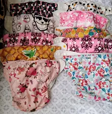 Lot of 10 Cloth Diapers plus Inserts, Little Mermaid and Christmas theme