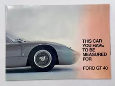 1966 FORD GT 40 SALES BROCHURE FOLDER IN EXCELLENT CONDITION NOT A REPRINT