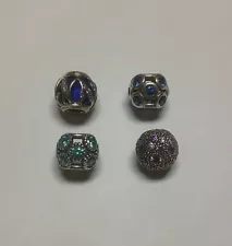 PANDORA Sterling Silver Charms Lot 4 ALE 925