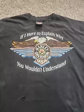 VTG 90's Harley Davidson Motorcycle XL San Francisco Eagle WHARF T-shirt USA