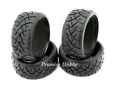 4PCS X-pattern Rubber Tire for 1/10 Tamiya Wheel Rim On Road RC Car Crawler