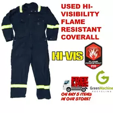 Used Hi-Visiblitity Flame Resistant FR Coveralls Cintas Redkap Unifirst Hi-vis