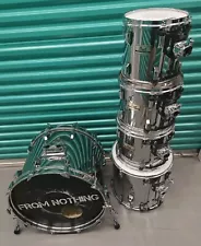 New Listing⚡Vintage PEARL WORLD METAL CHROME Drum Set 10/12/13/16/22" OPTIMOUNT TomSystem⚡