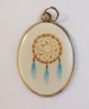 Indian Dream Catcher Bracelet Charm 1" Long Blue Fathers Image