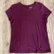 SALE! Banana Republic Cozy Slub Crew Neck T-Shirt Burgundy Short Sleeve Size M