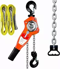 Mini Chain Hoist 3/4 Ton with,10Ft Lift 300Lbs with Safety Hook for Workshop