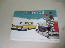 Original 1959 Ford Fairlane & Custom 300 cars advertising booklet - - -- ---