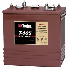 Trojan T-105 GC2 6V 225Ah Deep Cycle Flooded Lead Acid Battery