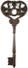 Large Cast Iron Skeleton Key Wall Decor - Antique Rustic Style for Room, Kitchen