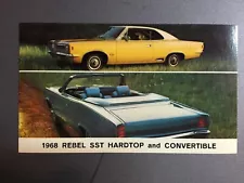 1968 AMC American Motors Rebel SST Hardtop & Convertible Postcard - RARE!!