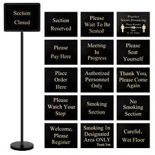 Hostess Stand for Restaurant Entrances with 9 Inserts 11 x 14 Inch Restaurant...