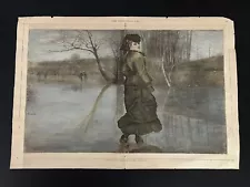 WINSLOW HOMER EVERY SATURDAY 1871 CUTTING A FIGURE HAND-COLORED