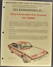 1966 Oldsmobile Sales Training Brochure Toronado 98 Delta 88 Cutlass 442 F-85