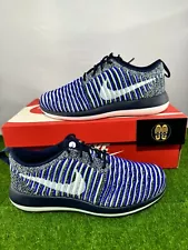 New Nike Womens Roshe Two Flyknit 844929-401 Blue Running Shoes Size 6.5