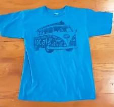 Pipeline Men's Medium Blue T Shirt VW Bus Volkswagen Maui Oahu Hawaii Surf