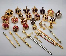 Miniature Crown Jewel Collection 32 Pieces Coronations Royalty Crowns...