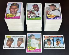 1965 TOPPS BASEBALL SET (598) MANTLE CARLTON/MORGAN RC ROSE MAYS CLEMENTE BANKS+