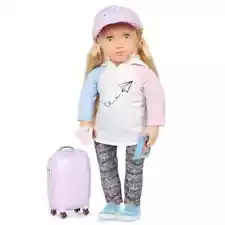 Our Generation 18" Travel Doll with Rolling Luggage & Accessories - Ari