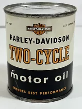 Rare Harley-Davidson Two-Cycle Motor Oil 1/2 Pint Can / Unopened / Pre-Luxe