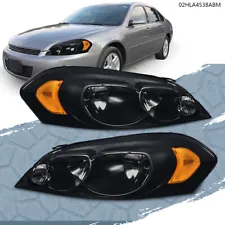 Amber Corner Black Headlights Fit For 2006-2013 Chevy Impala/06-07 Monte Carlo