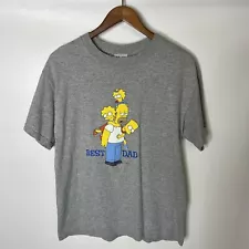 THE SIMPSONS Best Dad T-Shirt Size M 2003 Fox Vintage Graphic Print Heavyweight