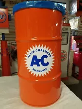 ALLIS CHALMERS AC TRACTOR VINTAGE STYLE 16 GALLON COLD ROLLED STEEL TRASH CAN