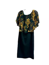 Connected Apparel Women's Floral Sheath Dress in Renaissance Green Size 8 NWR