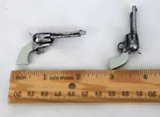 Set of 2 Cowboy Lawman MINIATURE gun revolver doll TOY 1:6 scale Western Diorama