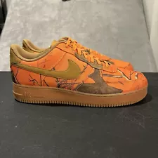 Nike Realtree Air Force 1 '07 Low Men's 11 Orange Camo AO2441-800 Athletic Shoes