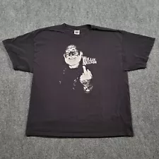 Vintage Willie Nelson Middle Finger T-Shirt Men's XL Black Fade