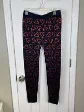 Unbranded Women's Christmas Leggings Black with Candy Canes Size L/XL