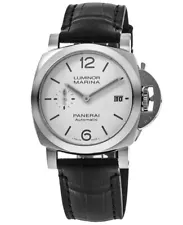 New Panerai Luminor Quaranta White Dial Leather Strap Men's Watch PAM01371