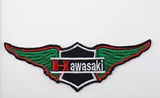 KAWASAKI WINGS EMBROIDERED PATCH IRON/SEW ON ~5-3/8"x 1-3/4" VULCAN CRUISER TWIN