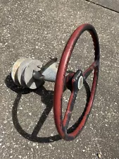 Vtg Antique Wooden Boat Steering Wheel Chris Craft Lyman Runabout Wood Dunphy