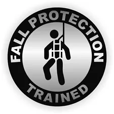 Fall Protection Trained Hard Hat Decal / Helmet Sticker Safety Harness Scaffold