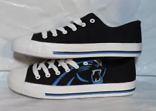 CAROLINA PANTHERS MENS SHOES 7 BIG LOGO LO TOP BLACK CHUCK STYLE FOCO NEW NWOT