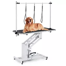 43.3" Dog Pet Grooming Table Heavy Duty Z-Lift Hydraulic Grooming Table 350lbs