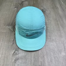 Nike 5 Panel AW84 DRI-FIT Hat Cap Teal Blue Green Colorful Logo Flash Reflective