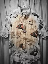 Vintage Old Pickup Trucks XL SS Button Down Shirt Cotton...vg