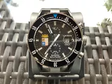 RARE LOCMAN ITALY 44MM BLACK MARINA MILITARE STAINLESS STEEL AND RUBBER BAND