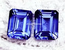 Loose Gemstone Natural Tanzanite Emerald Cut 8 to 10 Ct Certified Pair