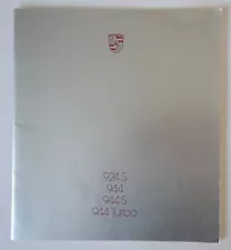 PORSCHE 924 & 944 orig 1987 UK Mkt Large Format Sales Brochure - S Turbo