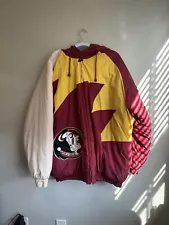 Logo Athletic Florida State Seminoles FSU Shark Tooth Winter Jacket VTG XLarge