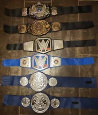 Lot of 6 WWE Wrestling Replica Belts Children Kids Size Mattel