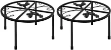 2 Metal Stands for Chicken Feeder Waterer, Iron Round Stand Holder with 4 Legs