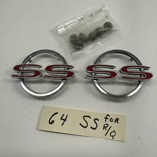 Nice Original 1964 Chevrolet Impala Super Sport Quarter Emblems g3