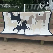 in2green Horse Stallion Throw Blanket Apricot 56x60 Recycled Cotton/Polyester